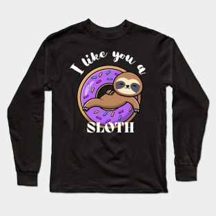 Cute Sloth Donut Trainer Long Sleeve T-Shirt